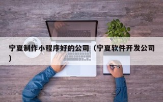 百色宁夏制作小程序好的公司（宁夏软件开发公司）
